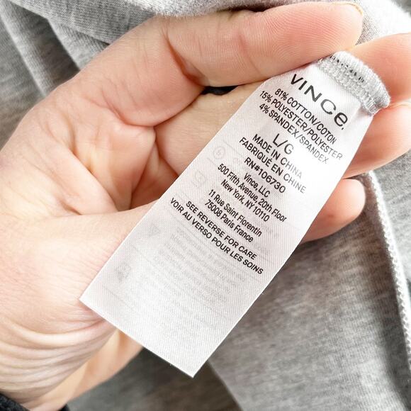 Vince Cropped Long Sleeve Boxy Fit Jacket Shacket Gray Large - Picture 4 of 5